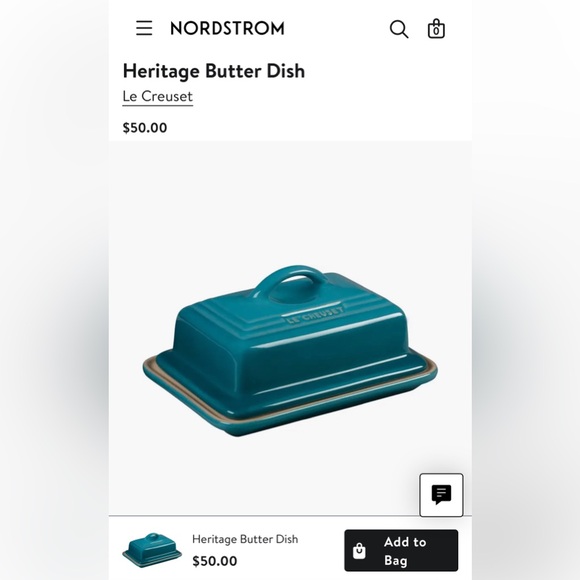 NEW in Box Le Creuset Heritage Butter Dish Caribbean XL European Style - Picture 2 of 3